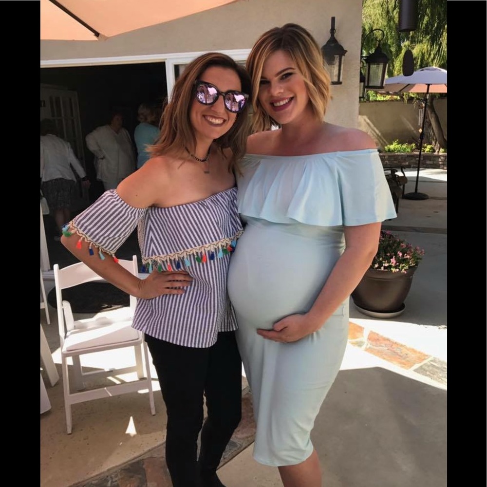 Mint blue Asos maternity dress